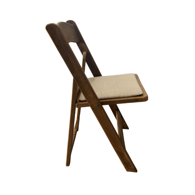 Chaise Wedding polypropylene pliante - effet bois foncé rustique