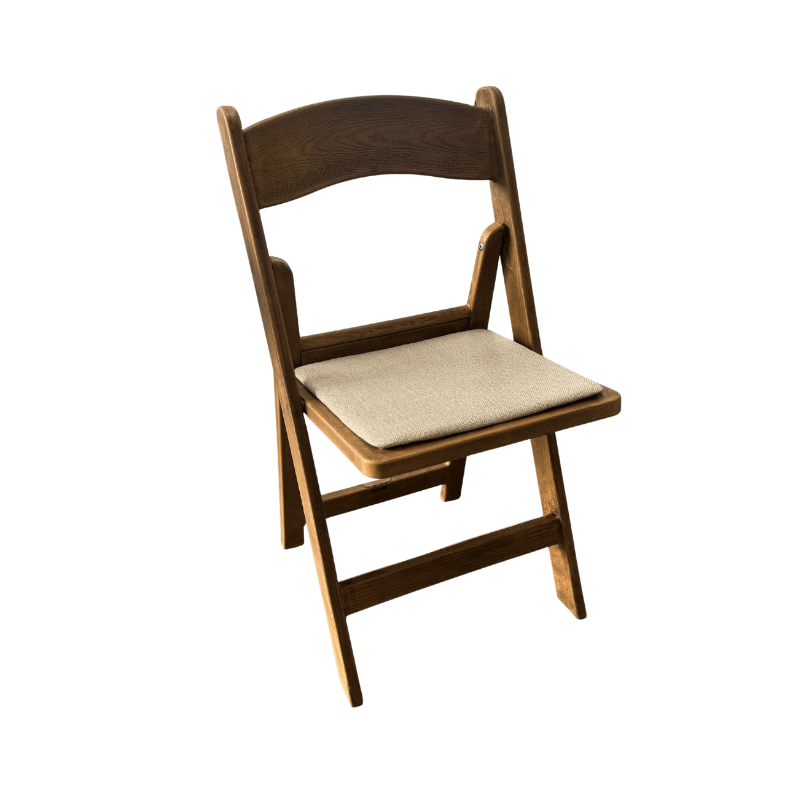 Chaise Wedding polypropylene pliante - effet bois foncé rustique