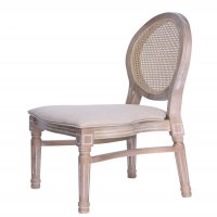 Chaise  Médaillon LOUIS bois cérusé 